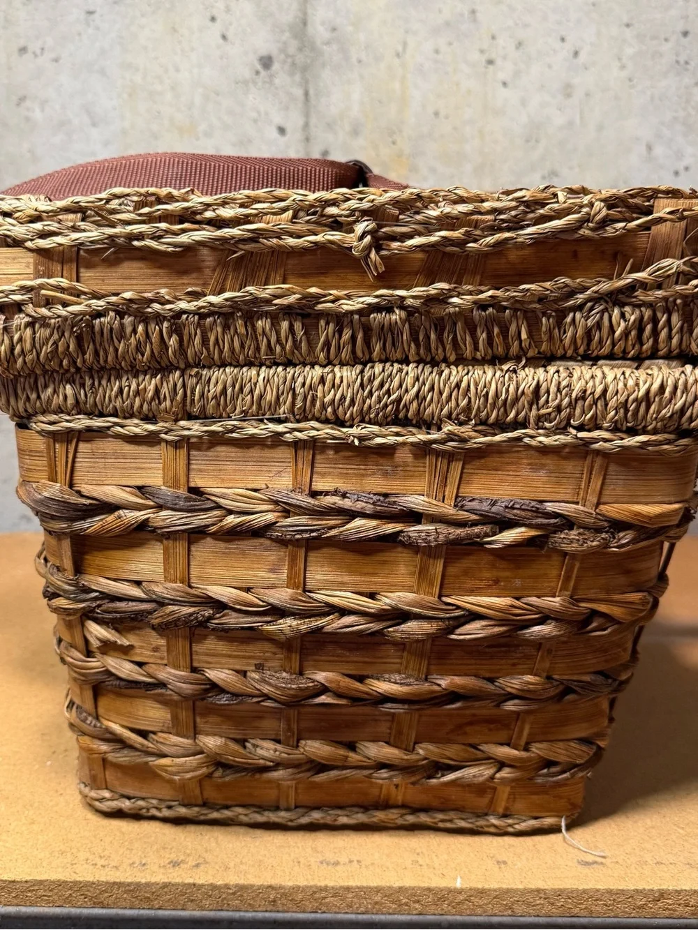 Vintage Wicker Picnic Basket- Isolated